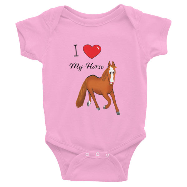 I Love My Chestnut Horse Infant Bodysuit - Image 3