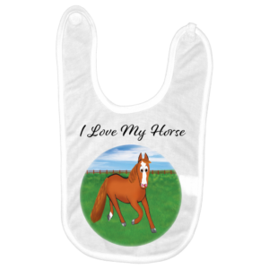 I Love My Chestnut Horse Baby Bibs