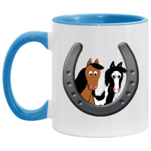 Cute Horses in Horseshoe AM11OZ 11 oz. Accent Mug