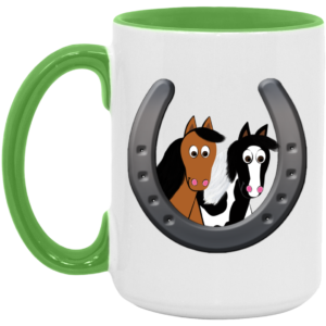 Cute Horses in Horseshoe AM15OZ 15oz. Accent Mug