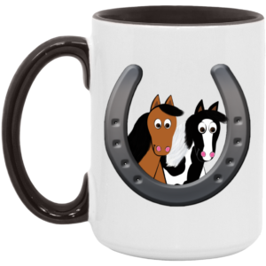 Cute Horses in Horseshoe AM15OZ 15oz. Accent Mug
