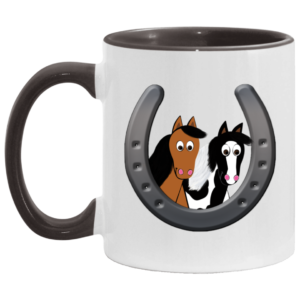 Cute Horses in Horseshoe AM11OZ 11 oz. Accent Mug