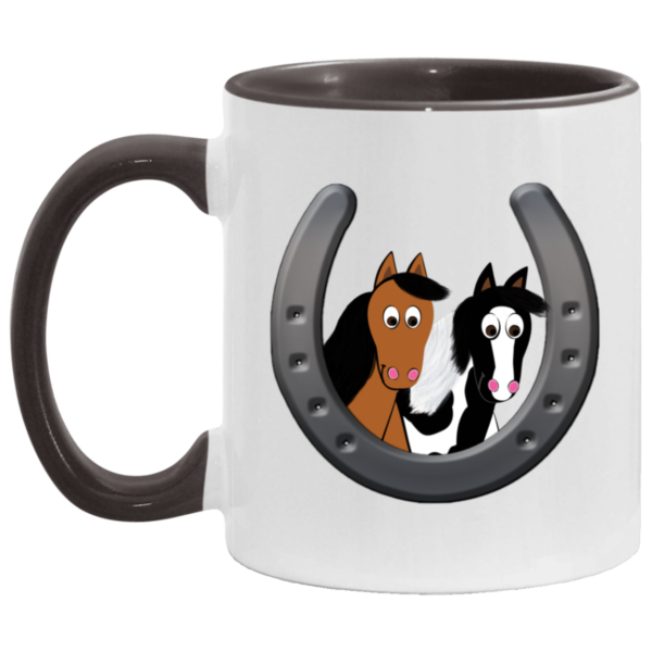 Cute Horses in Horseshoe AM11OZ 11 oz. Accent Mug