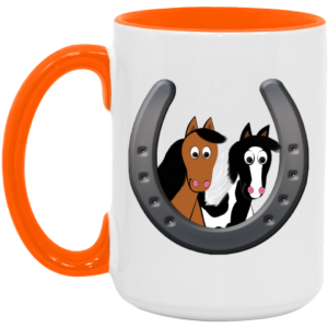 Cute Horses in Horseshoe AM15OZ 15oz. Accent Mug