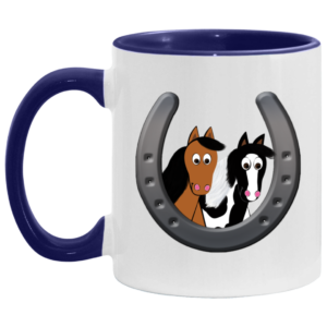 Cute Horses in Horseshoe AM11OZ 11 oz. Accent Mug