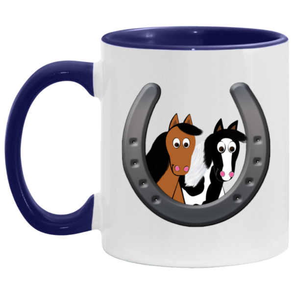Cute Horses in Horseshoe AM11OZ 11 oz. Accent Mug
