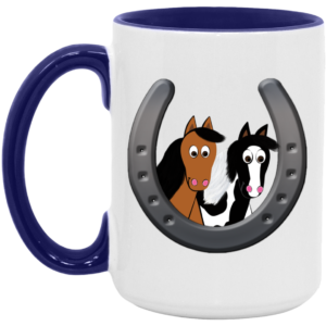 Cute Horses in Horseshoe AM15OZ 15oz. Accent Mug