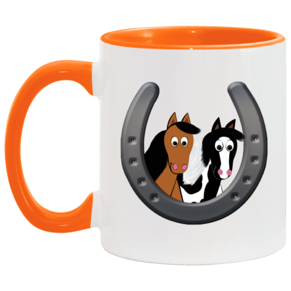 Cute Horses in Horseshoe AM11OZ 11 oz. Accent Mug