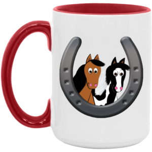 Cute Horses in Horseshoe AM15OZ 15oz. Accent Mug