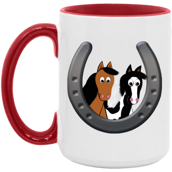 Cute Horses in Horseshoe AM15OZ 15oz. Accent Mug
