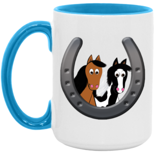 Cute Horses in Horseshoe AM15OZ 15oz. Accent Mug