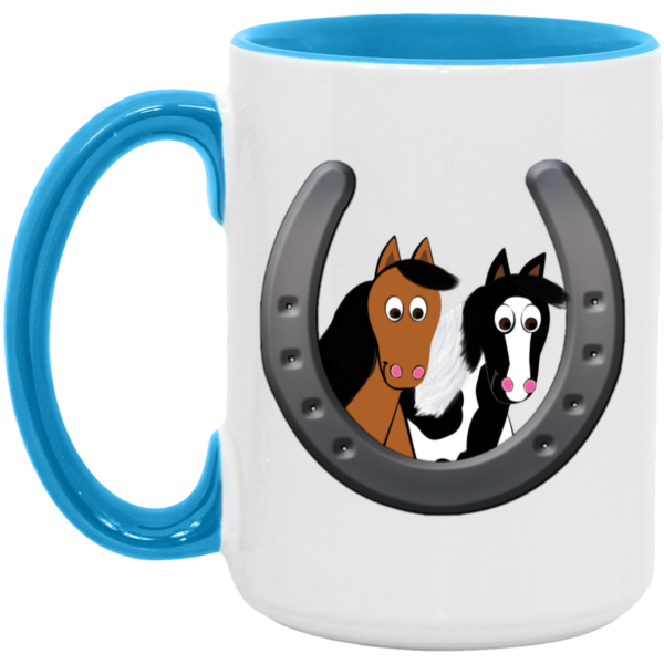 Cute Horses in Horseshoe AM15OZ 15oz. Accent Mug