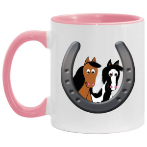 Cute Horses in Horseshoe AM11OZ 11 oz. Accent Mug