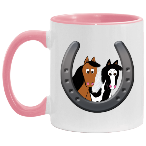 Cute Horses in Horseshoe AM11OZ 11 oz. Accent Mug
