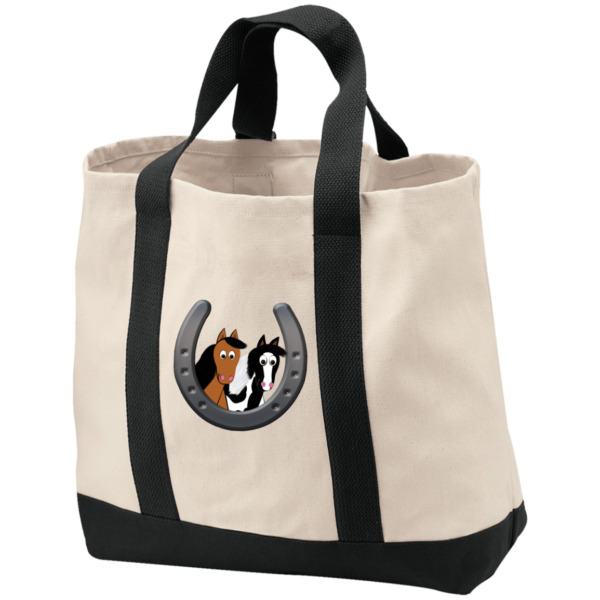 Horses in Horseshoe B400 2-Tone Shopping Tote