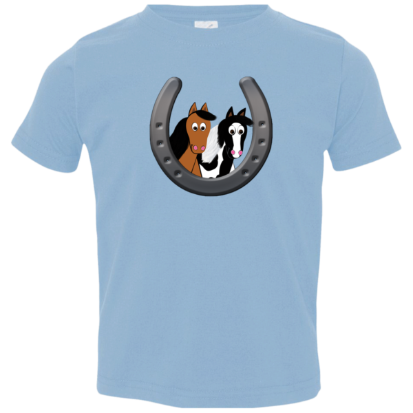 Cute Horses in Horseshoe 3321 Toddler Jersey T-Shirt