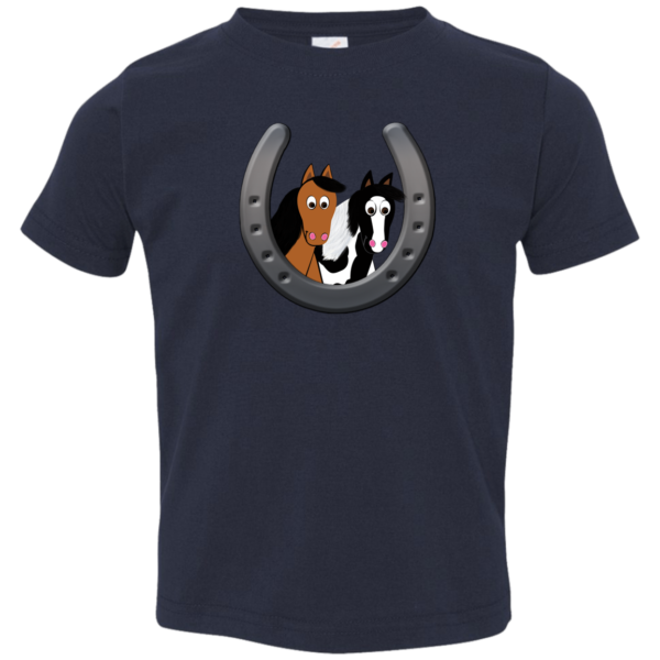 Cute Horses in Horseshoe 3321 Toddler Jersey T-Shirt