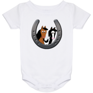 Cute Horses in Horseshoe IO24M Baby Onesie 24 Month
