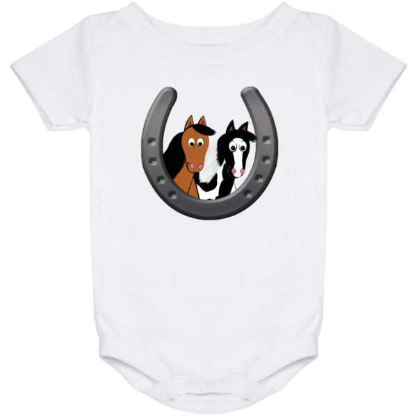 Cute Horses in Horseshoe IO24M Baby Onesie 24 Month