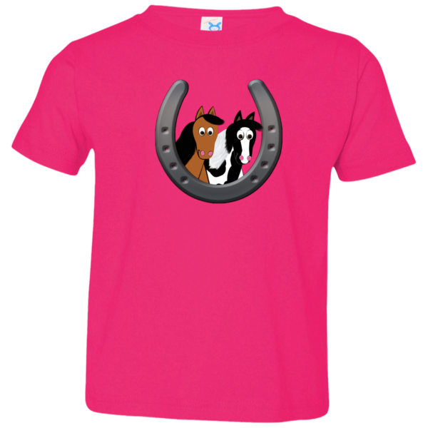 Cute Horses in Horseshoe 3321 Toddler Jersey T-Shirt