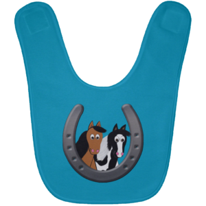 Cute Horses in Horseshoe BABYBIB Baby Bib
