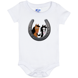 Cute Horses in Horseshoe IO6M Baby Onesie 6 Month
