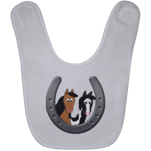 Cute Horses in Horseshoe BABYBIB Baby Bib