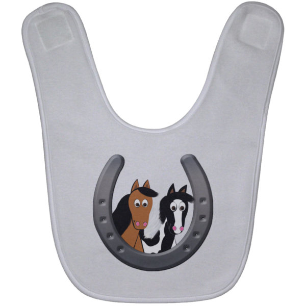Cute Horses in Horseshoe BABYBIB Baby Bib