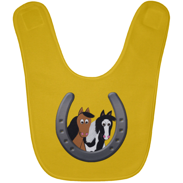 Cute Horses in Horseshoe BABYBIB Baby Bib