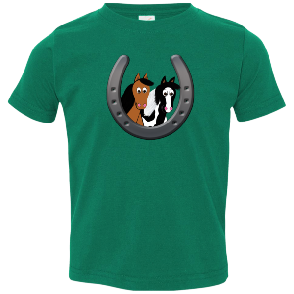 Cute Horses in Horseshoe 3321 Toddler Jersey T-Shirt