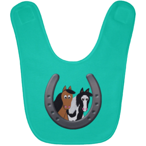 Cute Horses in Horseshoe BABYBIB Baby Bib