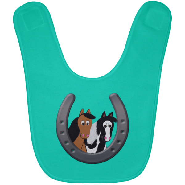 Cute Horses in Horseshoe BABYBIB Baby Bib