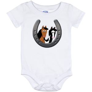 Cute Horses in Horseshoe IO12M Baby Onesie 12 Month