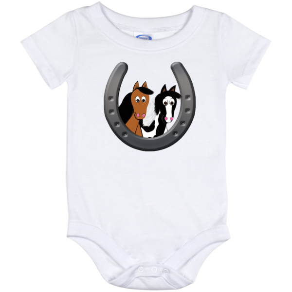 Cute Horses in Horseshoe IO12M Baby Onesie 12 Month