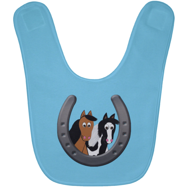 Cute Horses in Horseshoe BABYBIB Baby Bib