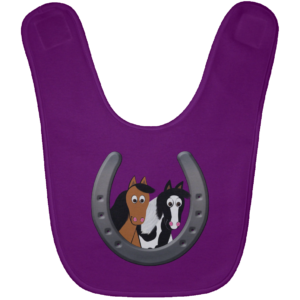 Cute Horses in Horseshoe BABYBIB Baby Bib