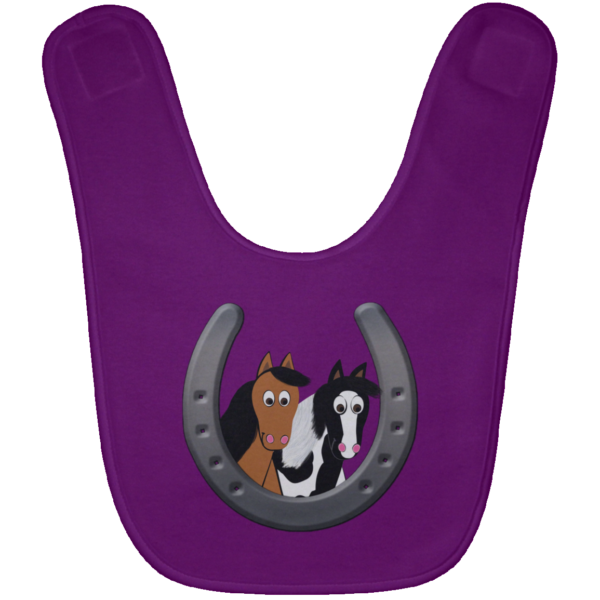 Cute Horses in Horseshoe BABYBIB Baby Bib