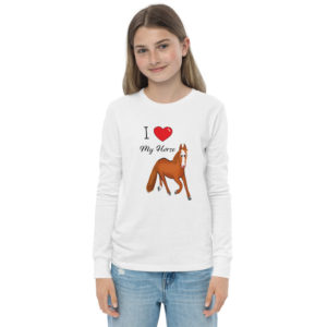 I Love My Chestnut Horse Youth long sleeve tee