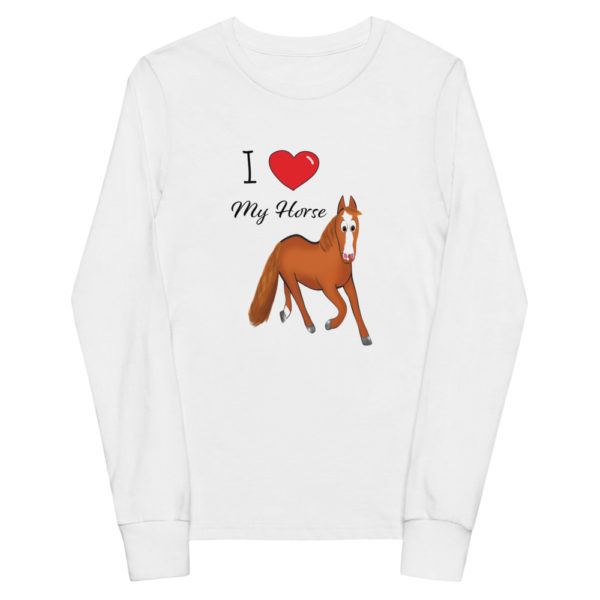 I Love My Chestnut Horse Youth long sleeve tee - Image 2